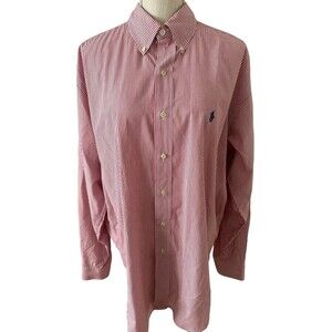 Ralph Lauren Salmon Striped Blake Shirt‎ Men's Size Large
